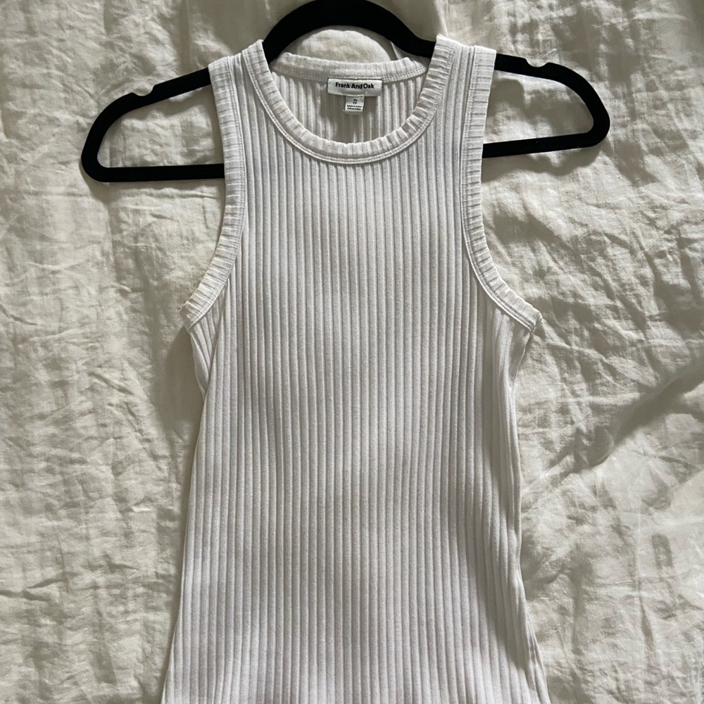 SOLD!!! Ribbed Frank and Oak tank top — white
